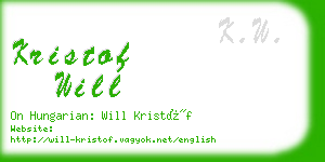 kristof will business card